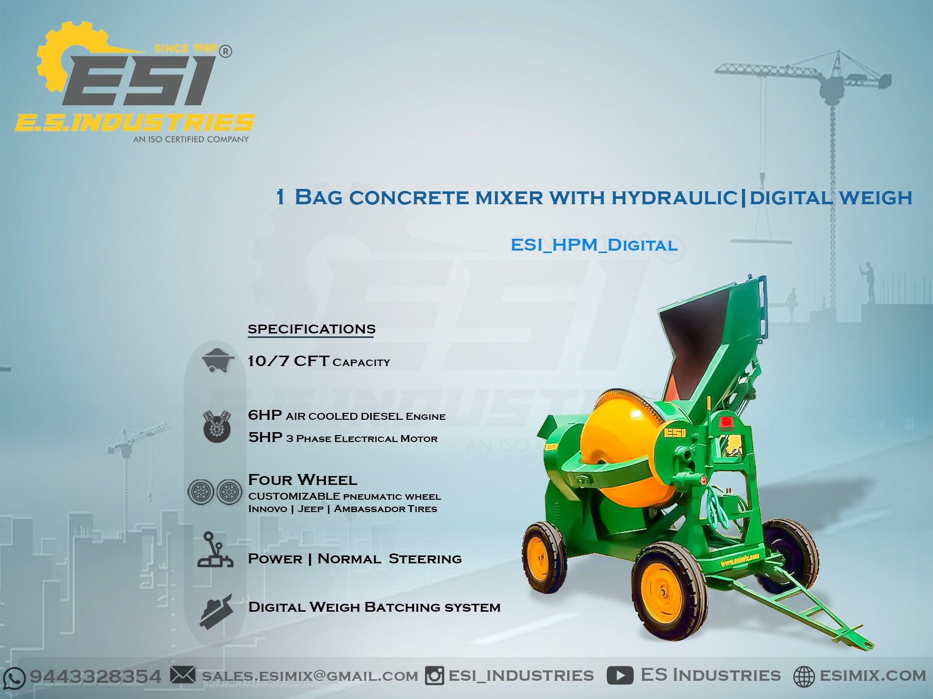 ONE BAG CONCRETE MIXER WITH HYDRAULIC/ DIGITAL WEIGHT IN VIRUDHUNAGAR