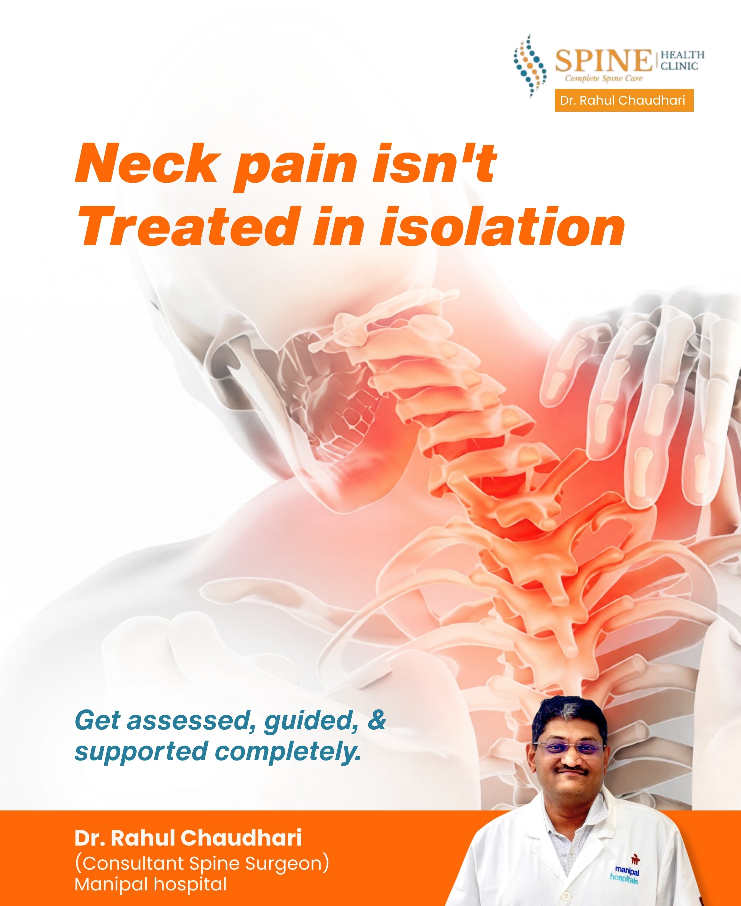 Neck Pain Isn't Treated in Isolation โ Your Spine Needs Complete Care!
Neck pain is not always just...