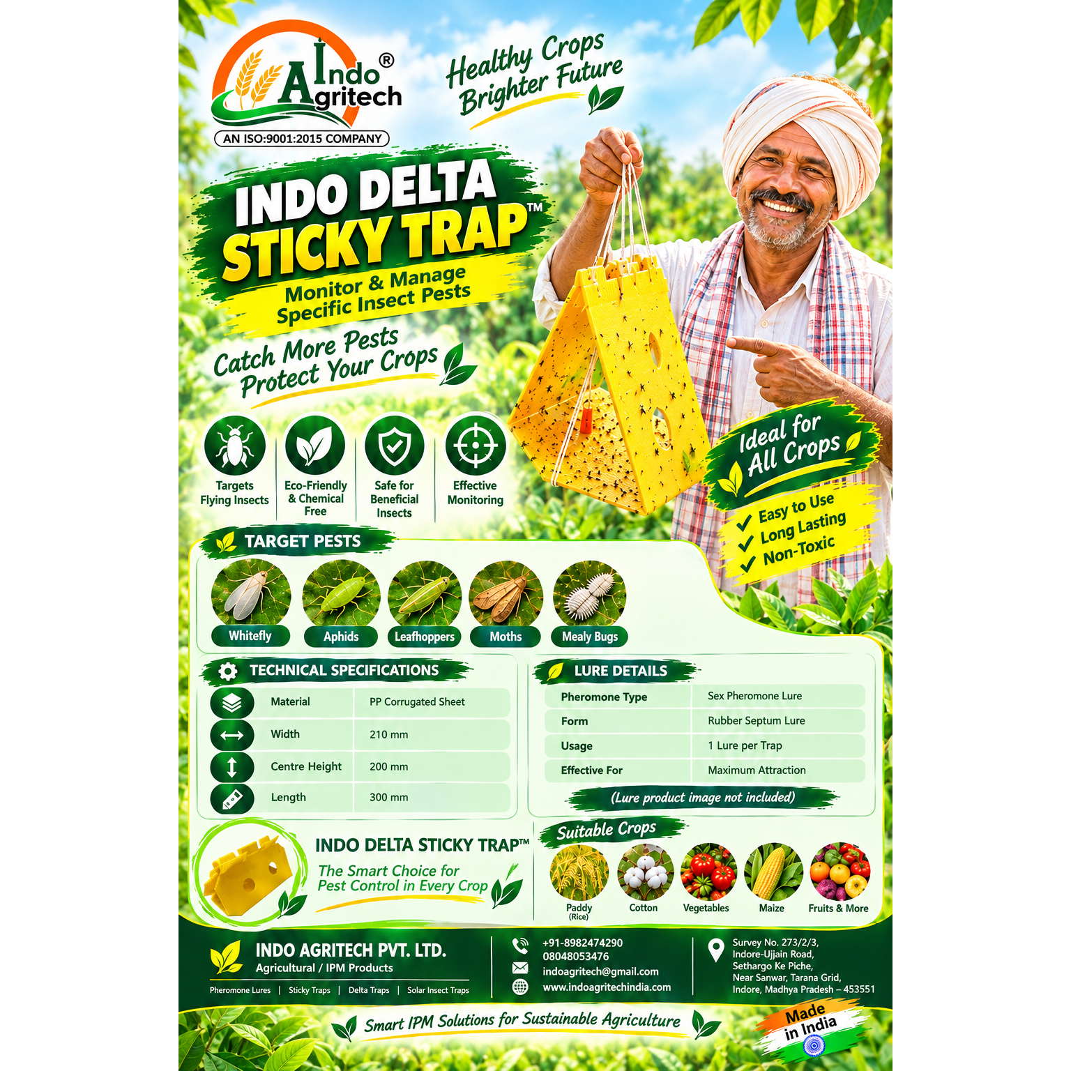 INDO DELTA STICKY TRAP™ – Delta Trap for Agricultural Pest Monitoring