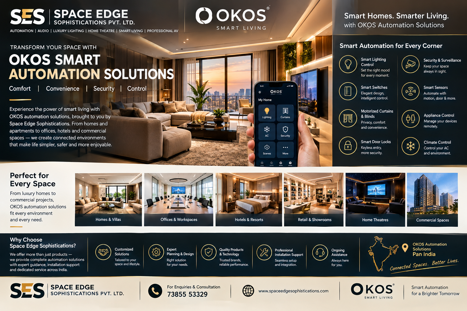 # OKOS Smart Home Automation Solutions Across India | Space Edge Sophistications