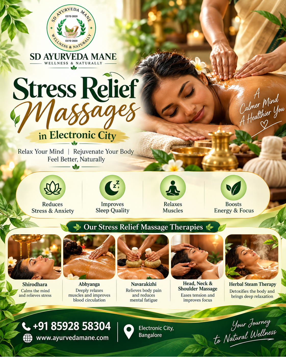 Stress Relief Massages in Electronic City, Bangalore β SD Ayurvedamane