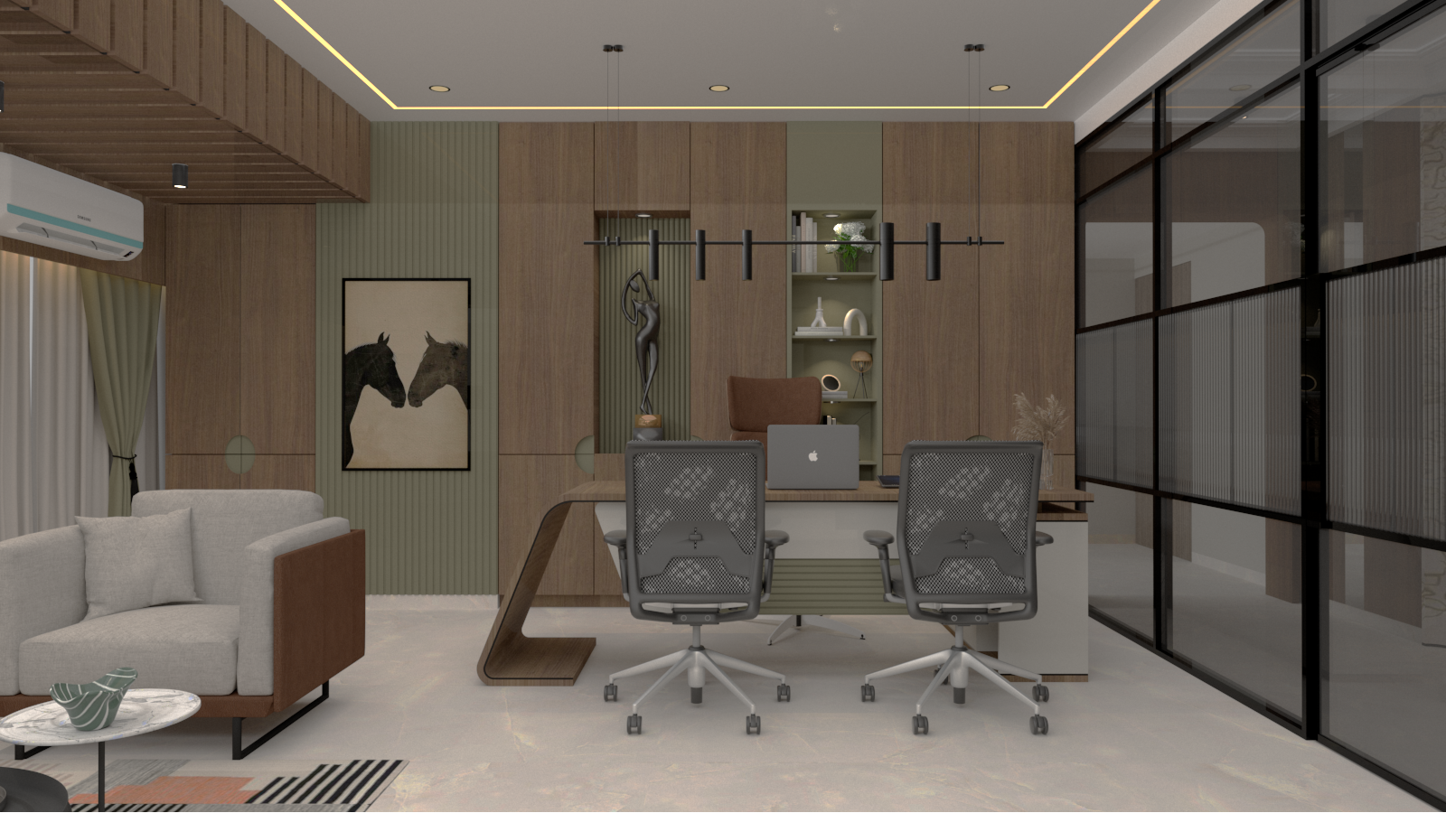Interior designer in nashik, Office interior design, Boss cabin, nashik interioer project