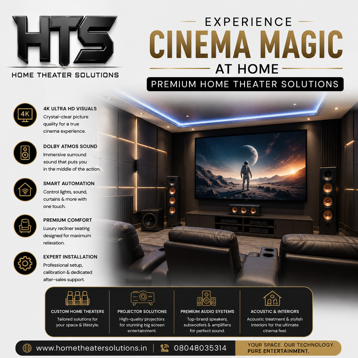 Custom Home Cinema Design in Delhi – Create Your Dream Entertainment Space
