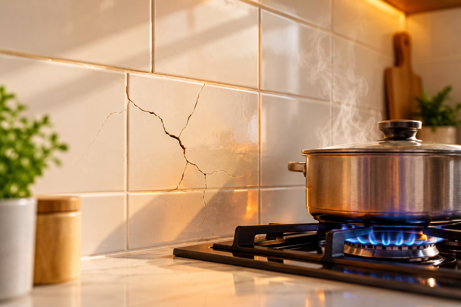 Why Highlighter Kitchen Tiles Crack near the Stove