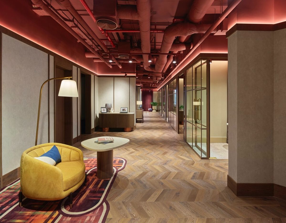 Corridor and Lounge Office Interior Design | T. Nagar