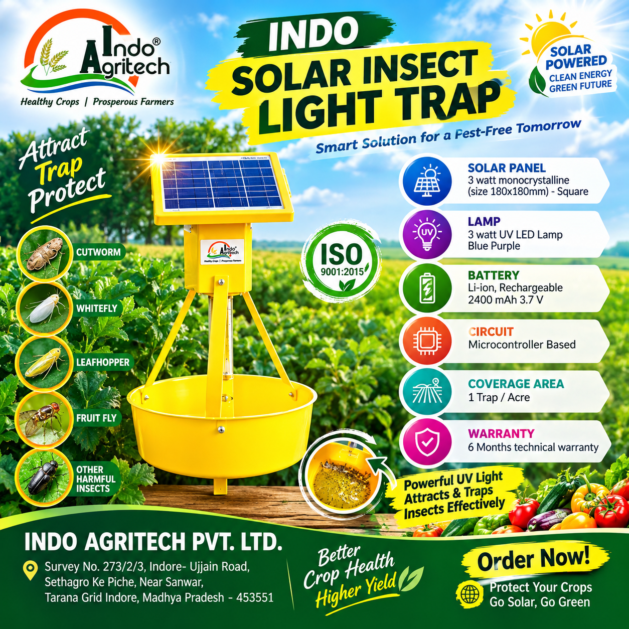 INDO SOLAR INSECT LIGHT TRAP™ | Smart Solar Pest Management
