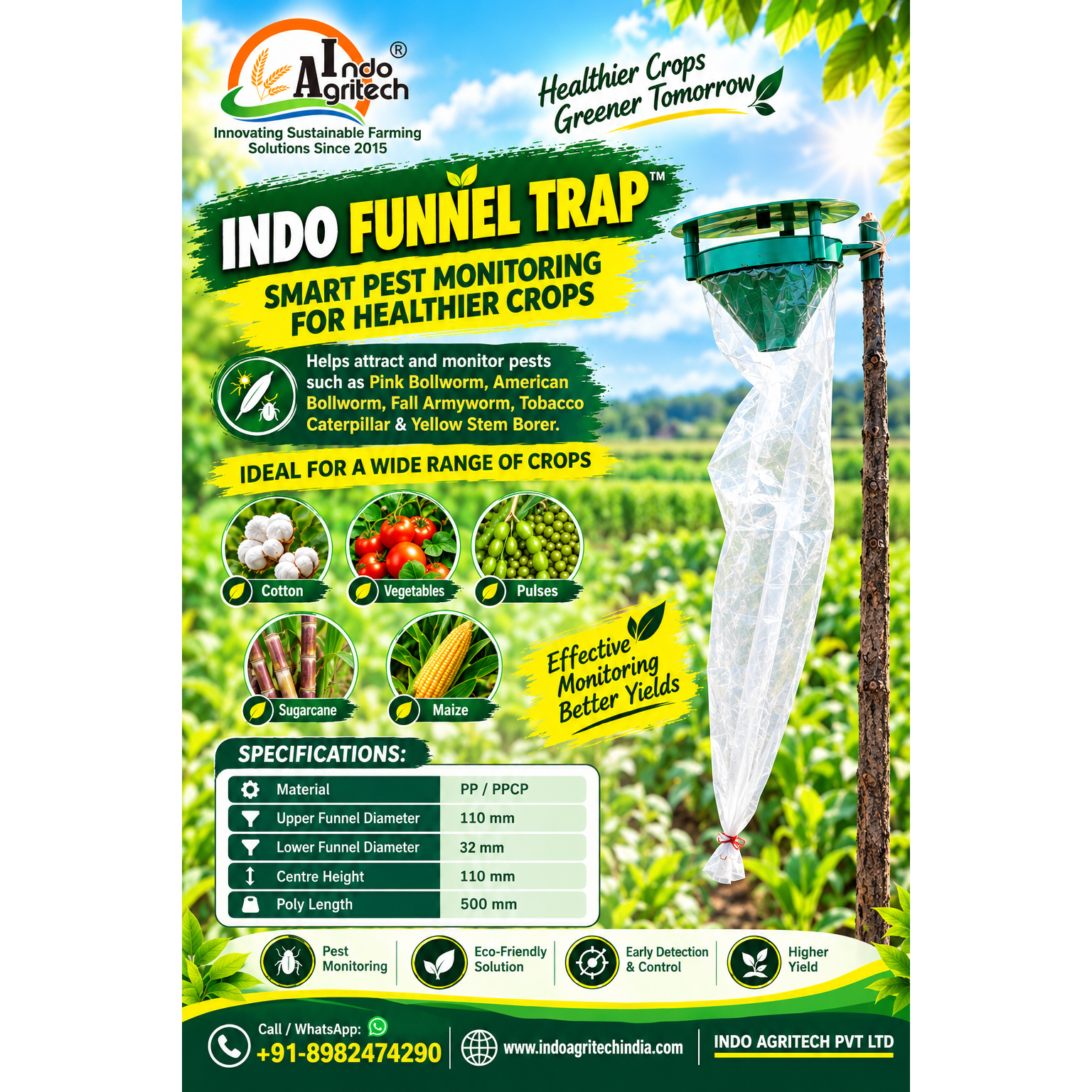 INDO FUNNEL TRAP™ | Pheromone Trap for Agricultural Pest Monitoring