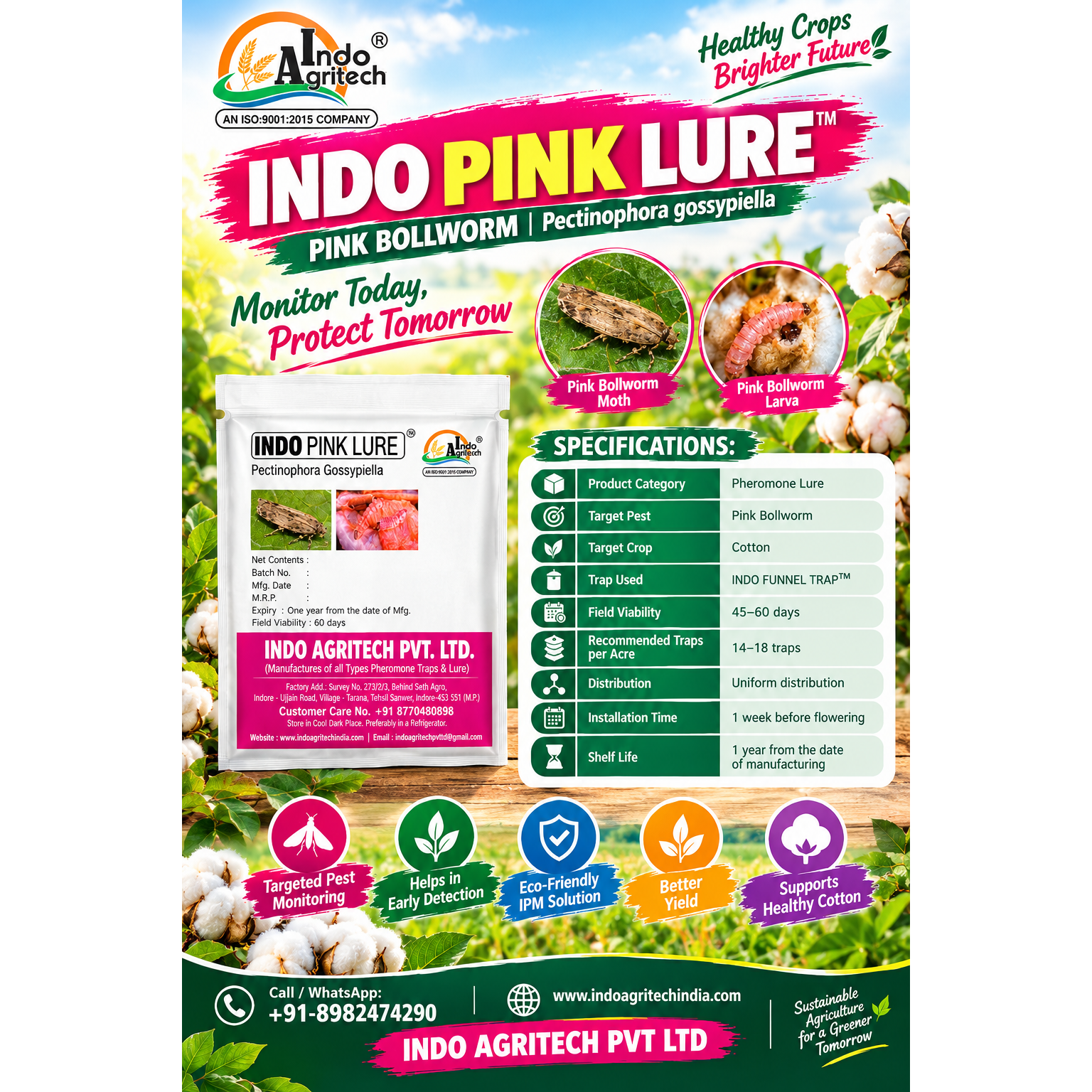 INDO PINK LURE™ | Pink Bollworm Monitoring for Cotton