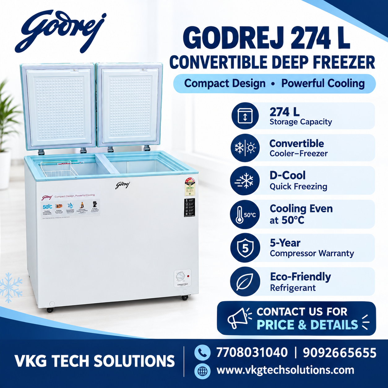 Godrej Stainless Steel Deep Freezer in Tiruppur