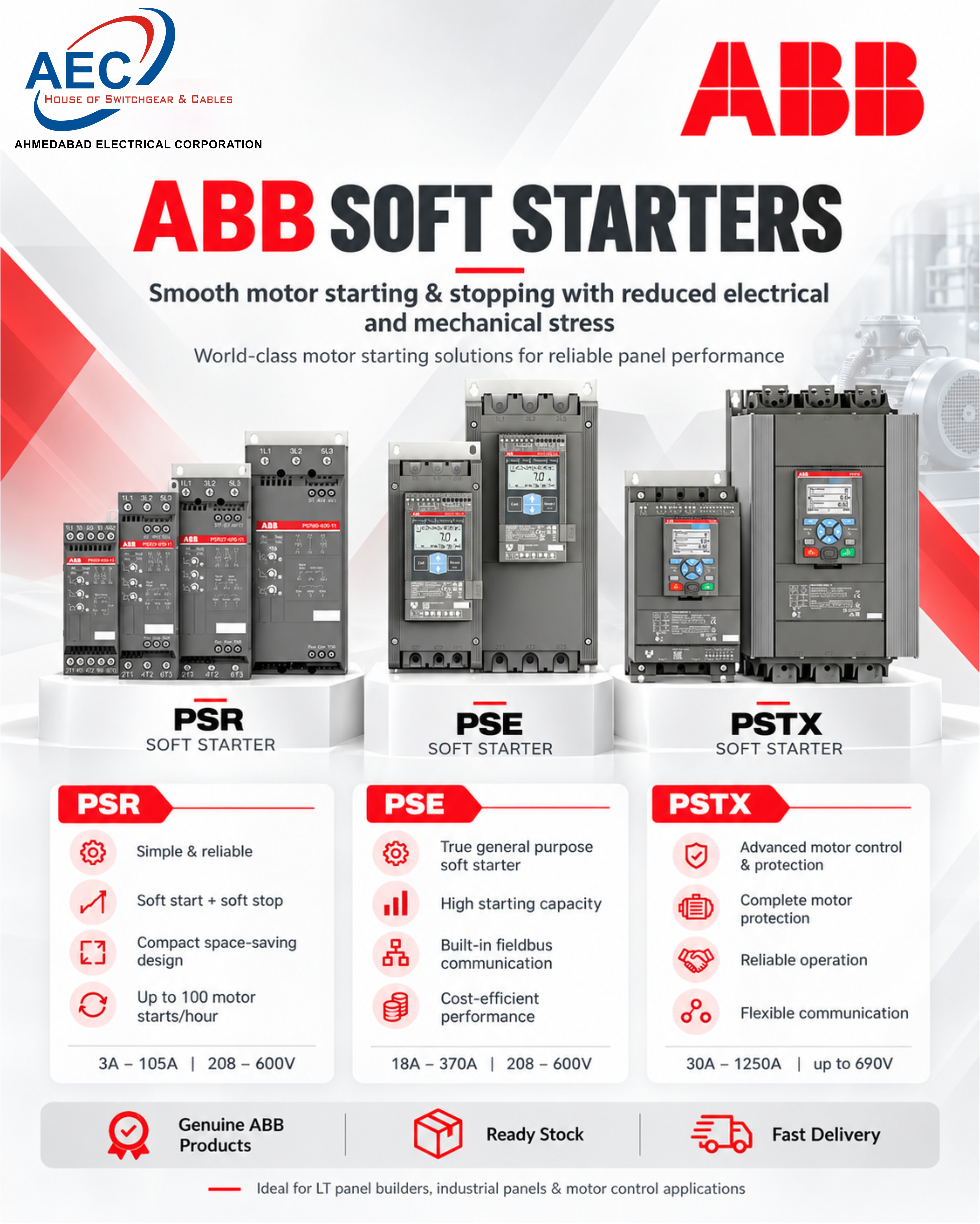 ABB PSR vs PSE vs PSTX Series Comparison