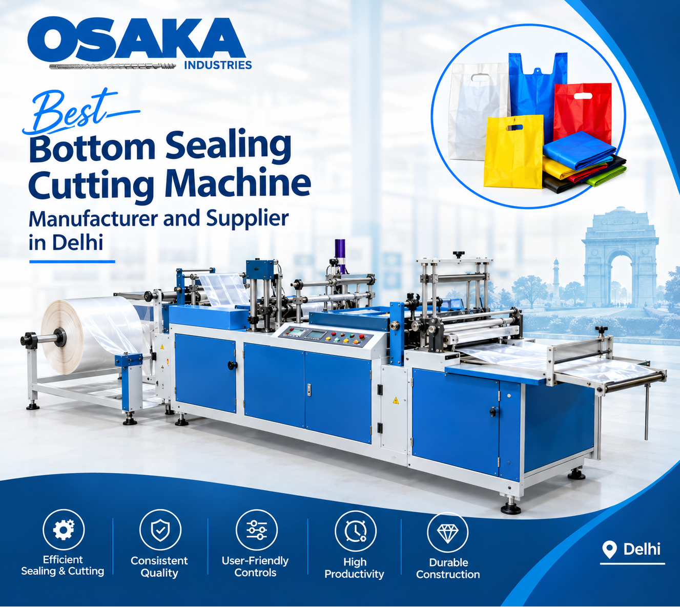 Best Bottom Sealing Cutting Machine Manufacturer and Supplier in Delhi