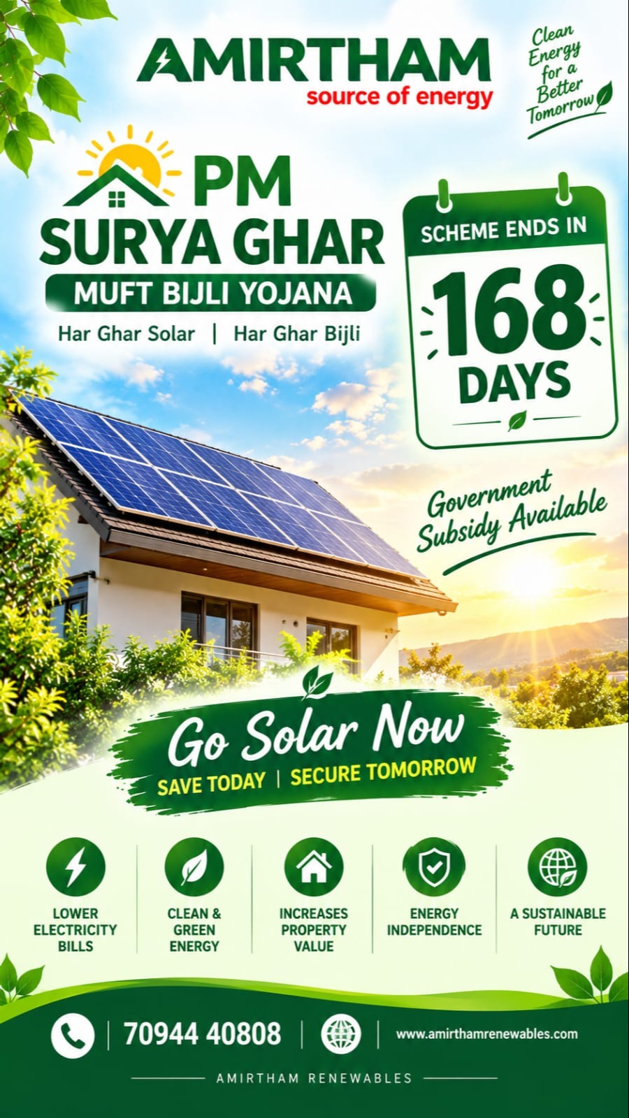βοΈπ 168 Days to a Brighter, Solar-Powered Future! πβοΈ
π‘ Go Solar. Save More. Secure Tomorrow!
Swi...