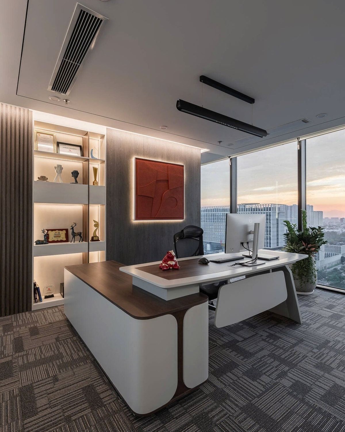Premium Director Cabin Interior Design with Panoramic City Views | T. Nagar