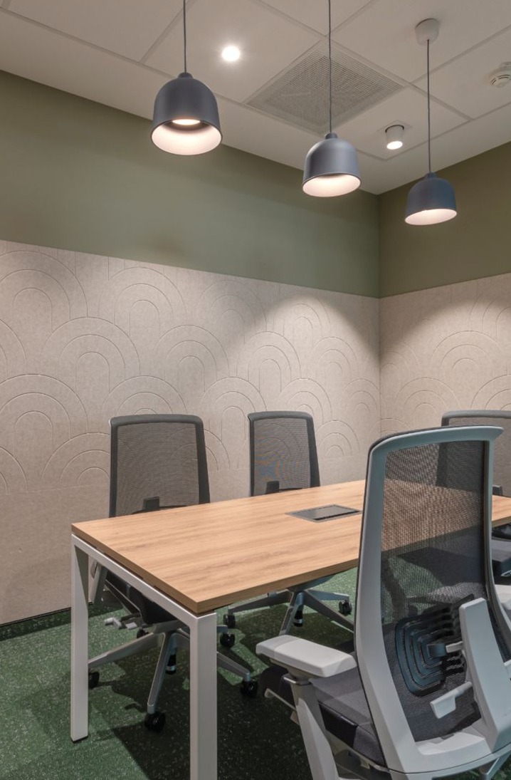 Meeting Room Design with Textured Walls | Anna Nagar