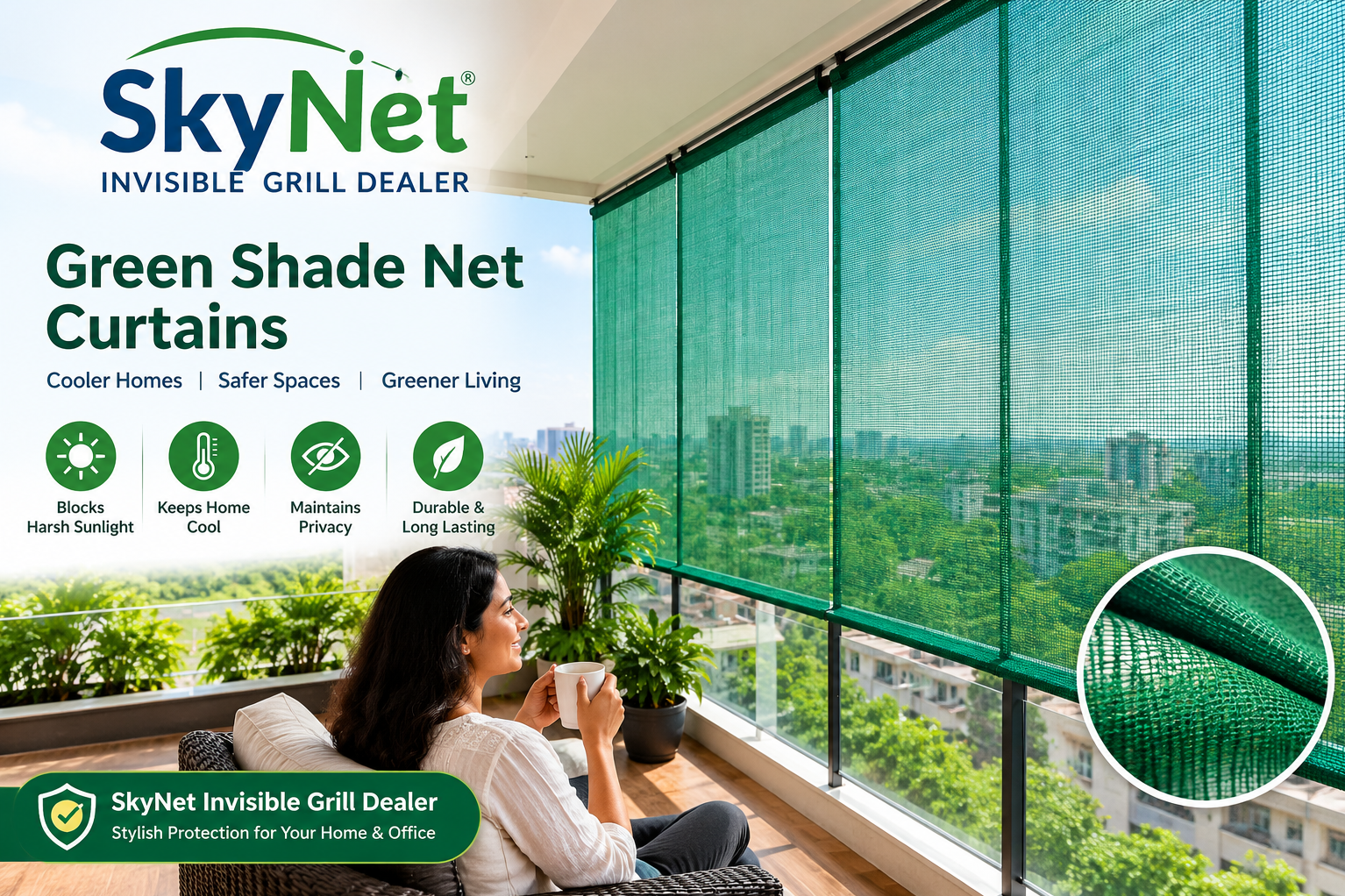 Green Shade Net Curtains in Jaipur at Affordable Prices | SKYNET