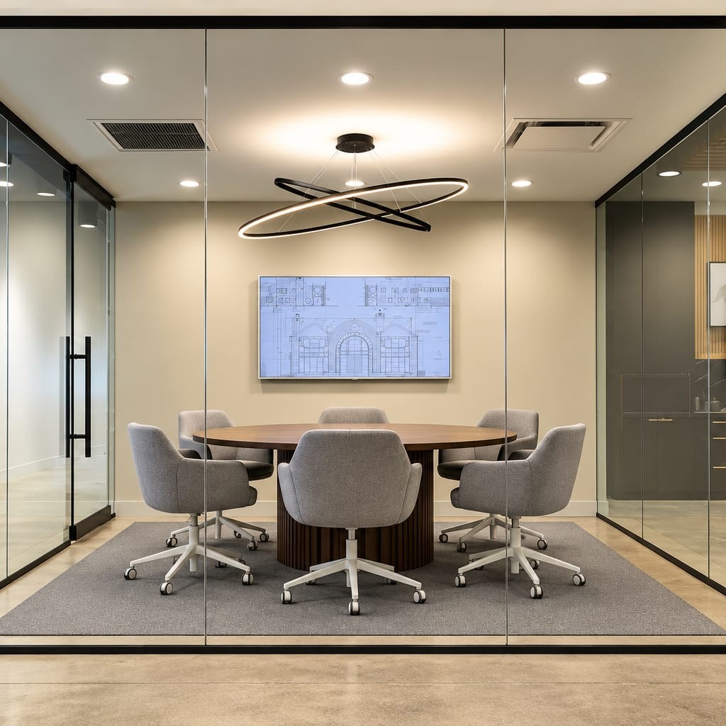 Glass Meeting Room Interior Design | T. Nagar