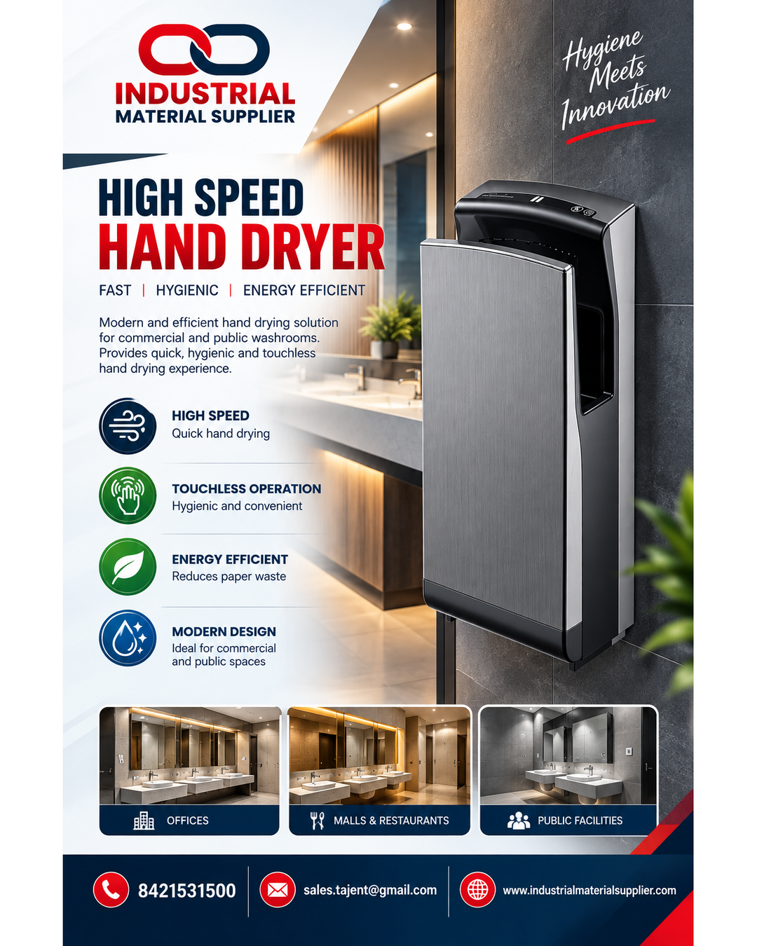 *Upgrade Your Washroom with a High Speed Hand Dryer!**