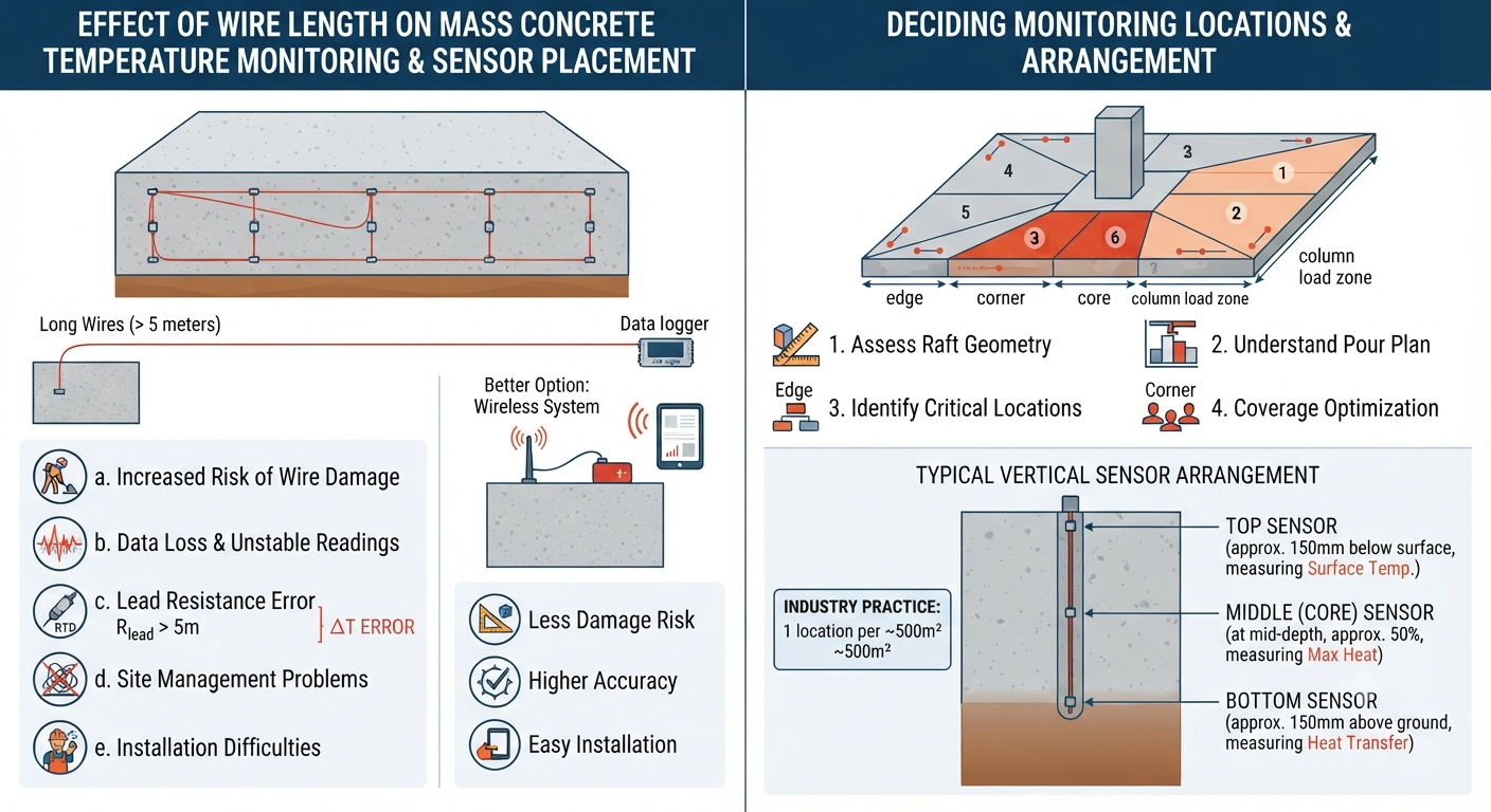 What is the Effect of Wire Length on Mass Concrete Temperature Monitoring?