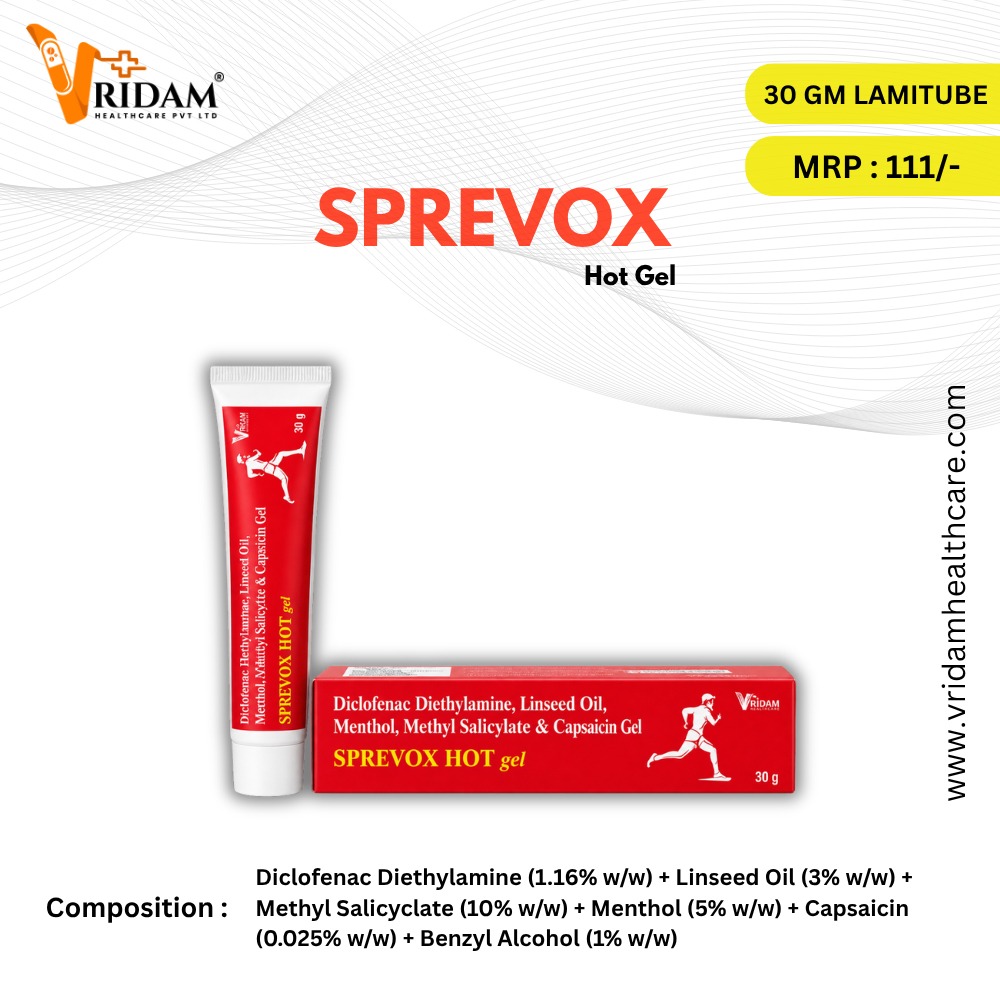 Hot Gel – Diclofenac Diethylamine 1.16% w/w + Linseed Oil 3% w/w + Methyl Salicylate 10% w/w