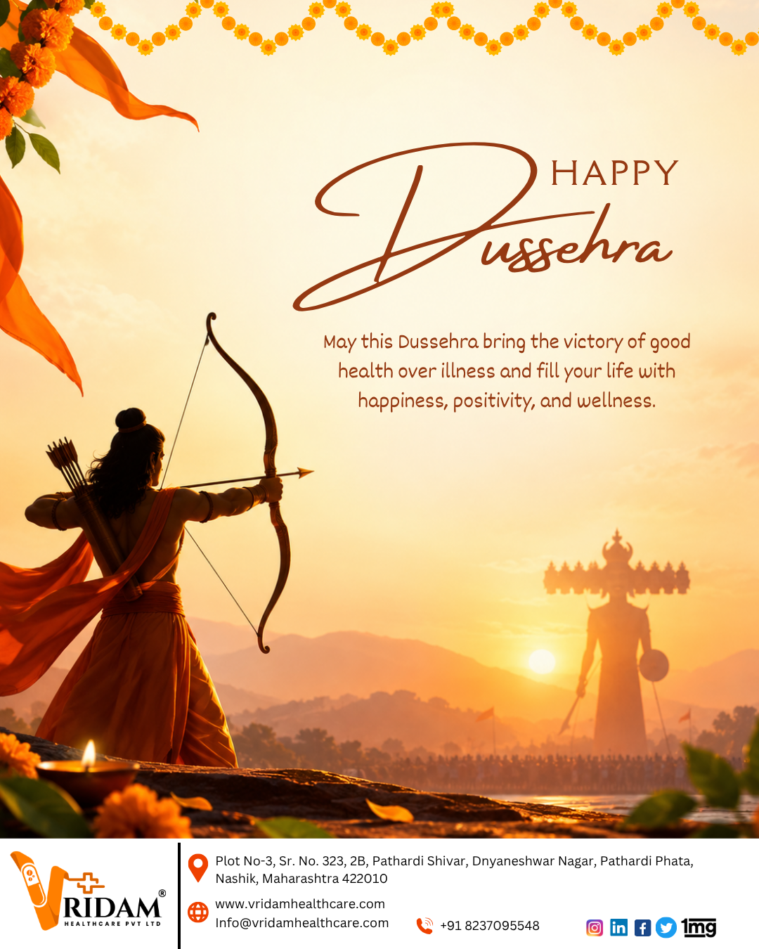 Happy Dussehra from Vridam Pharmaceuticals Pvt Ltd.