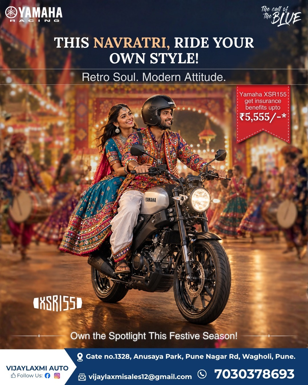 Yamaha XSR155 Navratri Festive Offers at Vijay Laxmi Yamaha Wagholi Pune