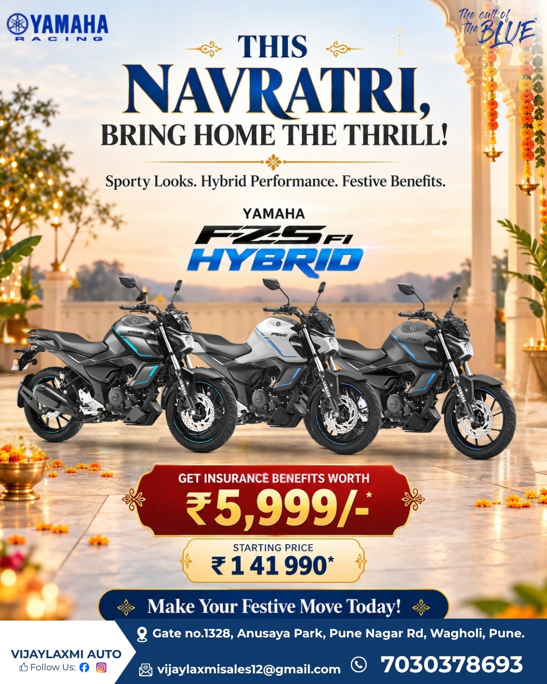 Yamaha FZ-S Fi Hybrid Navratri Offers at Vijay Laxmi Yamaha Wagholi Pune