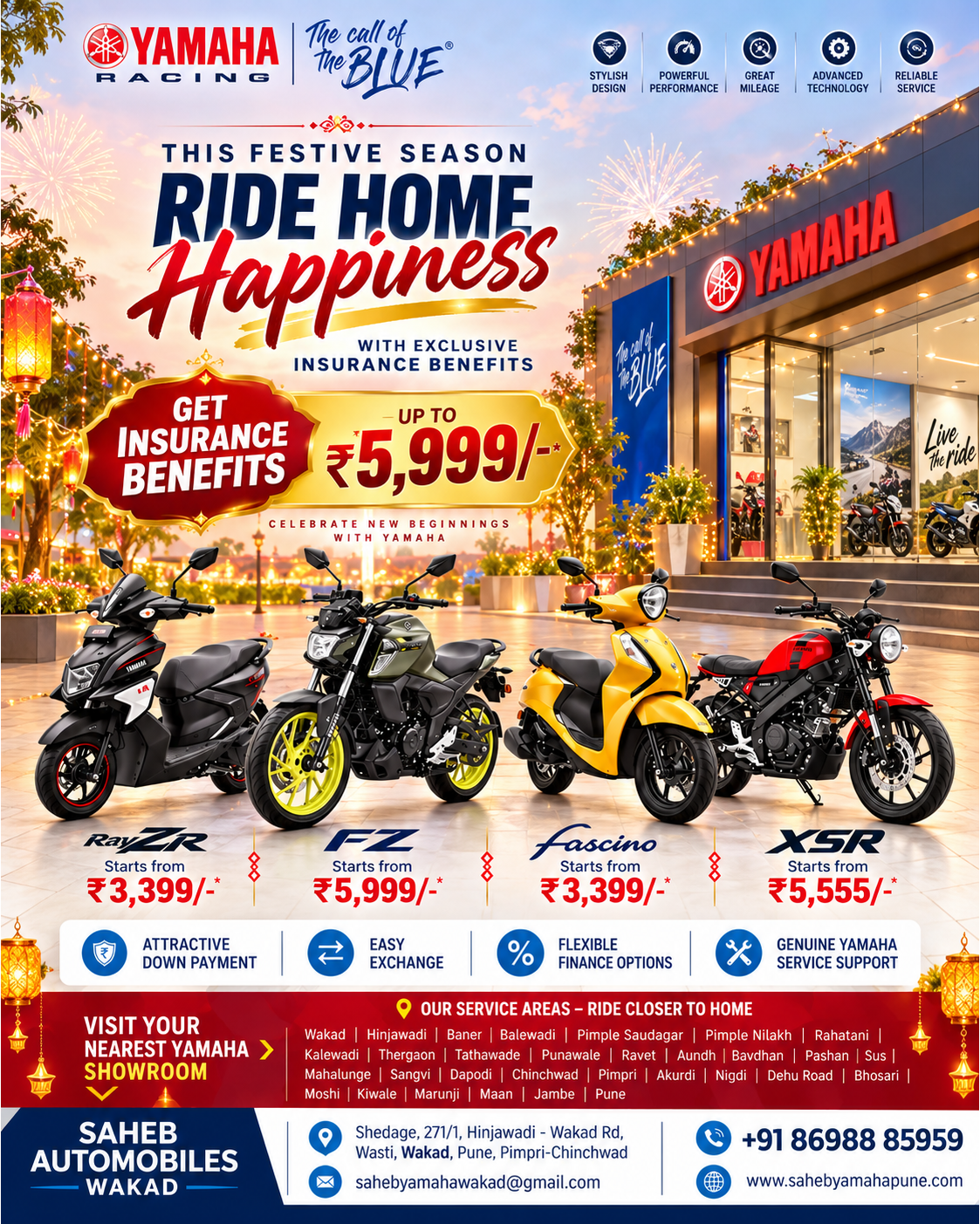 Yamaha Festive Bonanza 2026 – Ride Home Happiness with Insurance Benefits Up to ₹5,999!