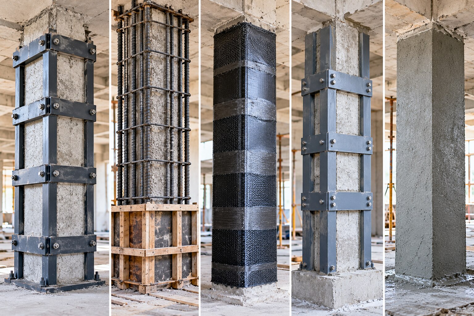Common Methods Used for Column Strengthening in Existing Buildings
