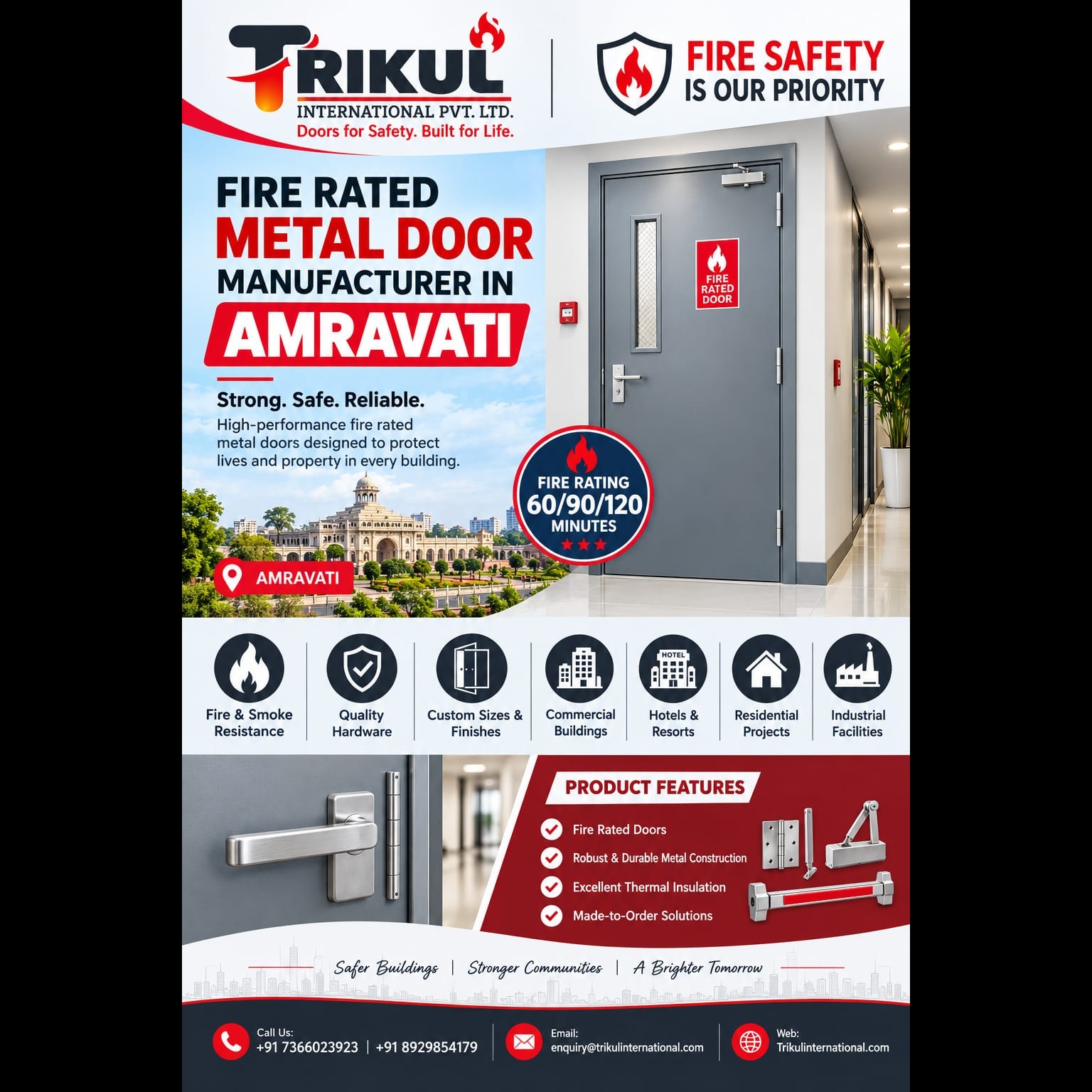 Fire Rated Metal Door Manufacturer in Amravati – Trikul International