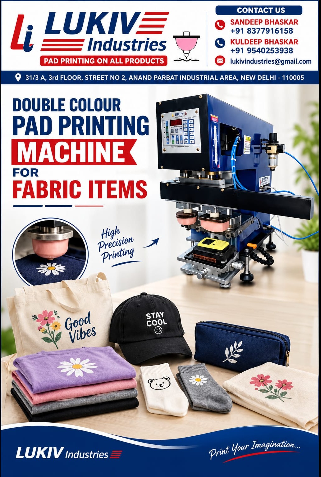 Double Colour Pad Printing Machine for Fabric Items in Rohini
