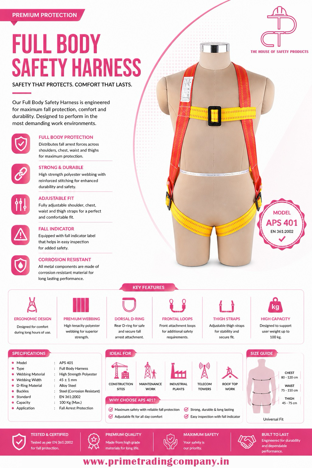 FULL BODY SAFETY HARNESS – RELIABLE PROTECTION FOR WORK AT HEIGHT