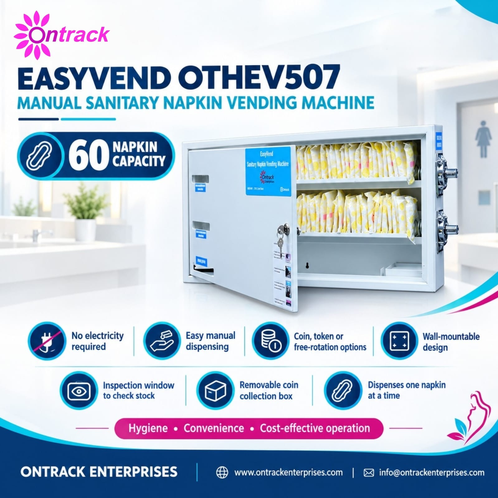 Manual 60 Capacity Sanitary Napkin Vending Machine
