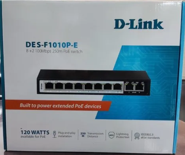 Dlink DES-F1010P-E 10 Ports PoE Switch
