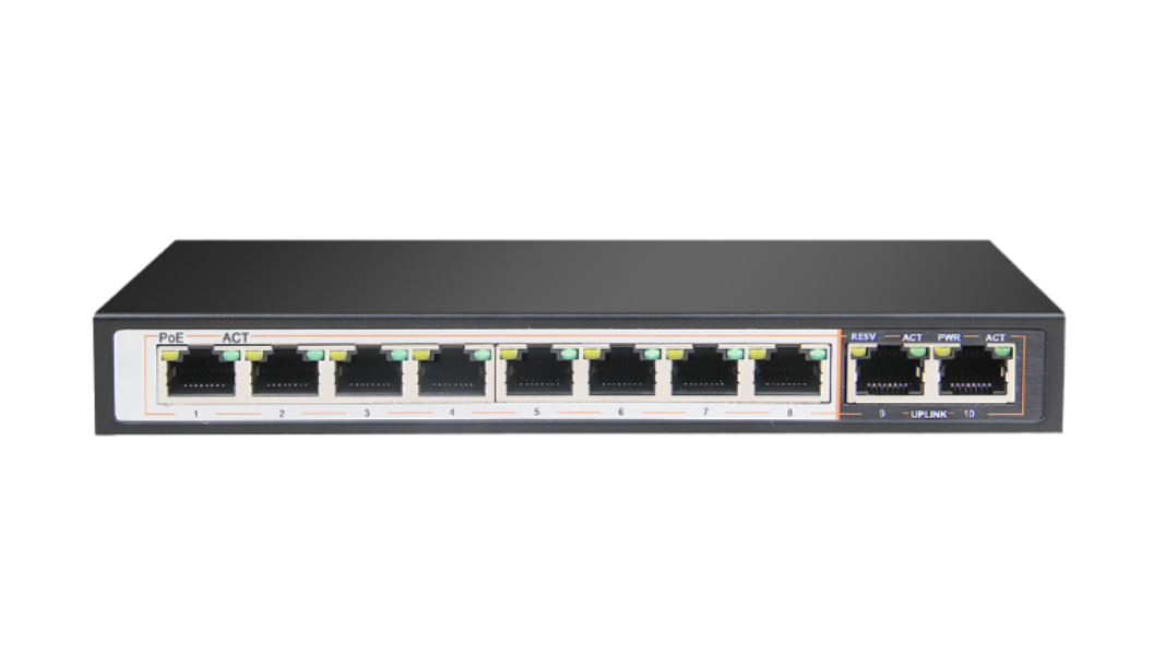 8GE PoE+ 2GE Uplink 250m PoE Switch DGS-F1010P-E