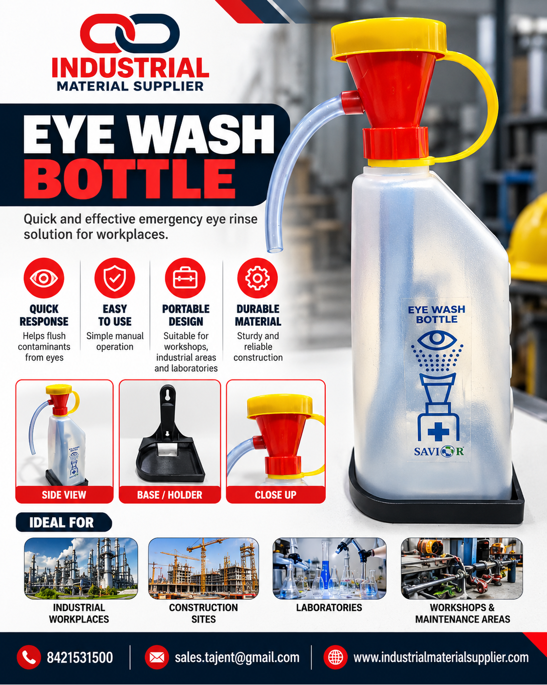 Eye Wash Bottle | Essential Workplace Safety Equipment