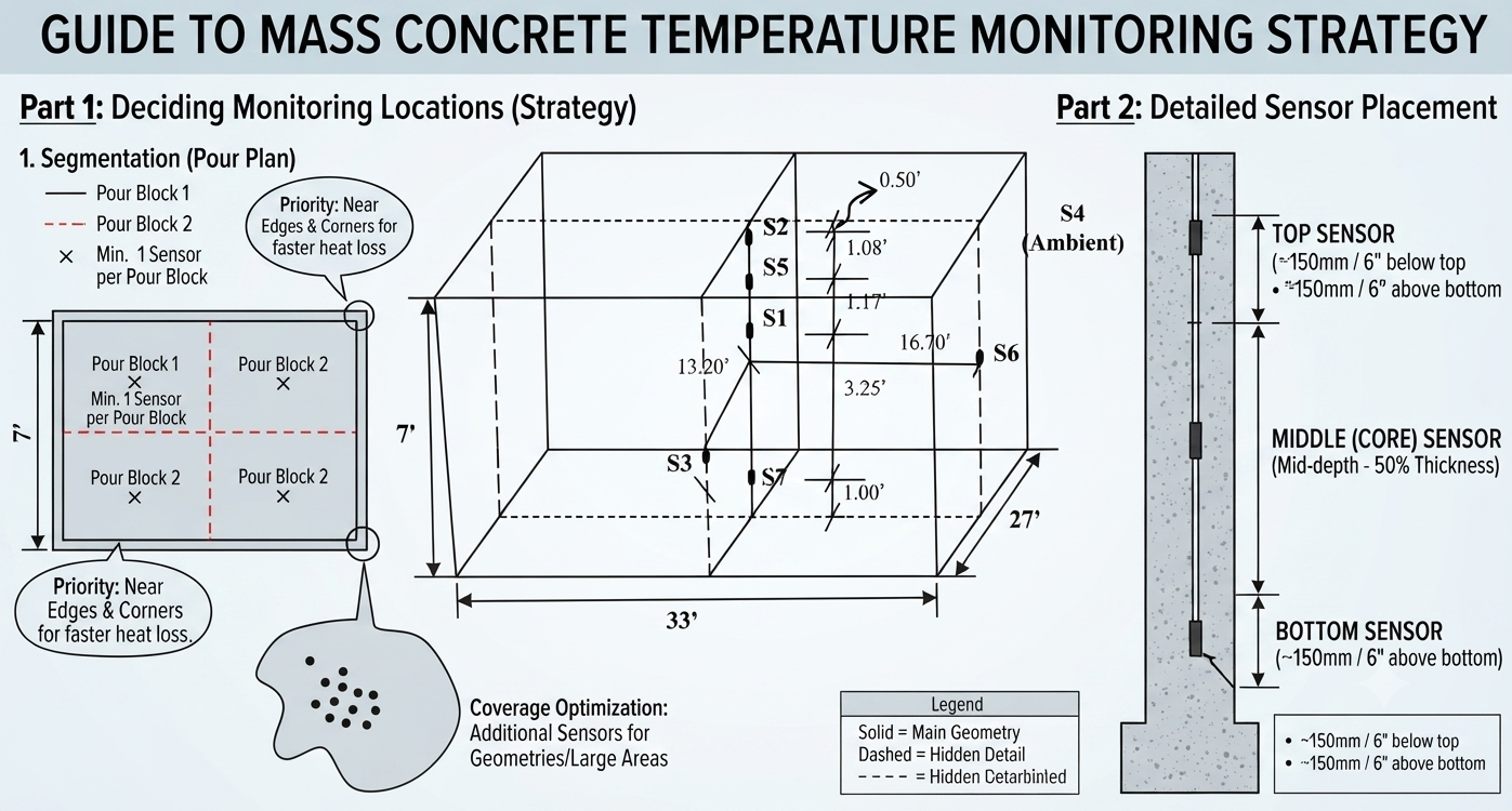 How to Decide the Number of Locations for Mass Concrete Temperature Monitoring