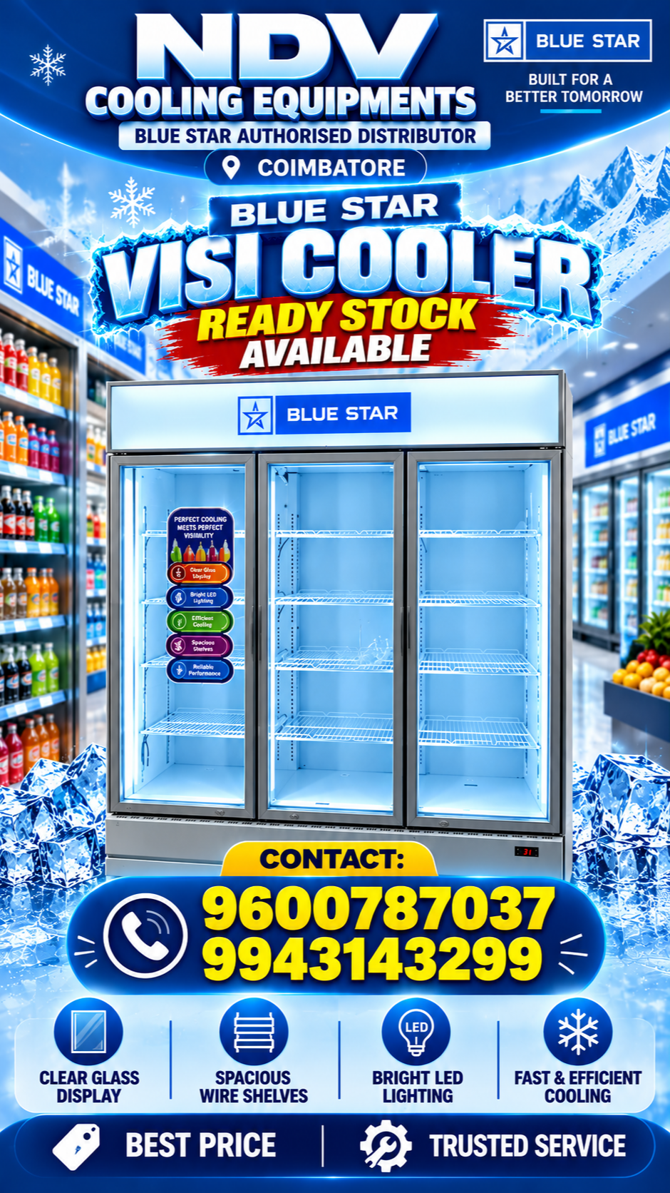 Ndv Cooling Equipments | Blue Star Authorised Commercial Visi Cooler Distributor In Coimbatore