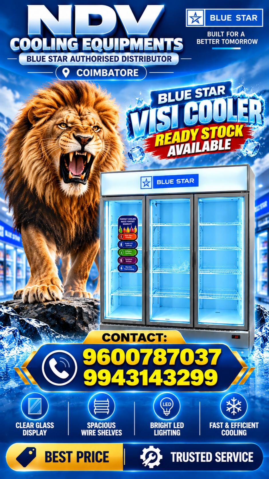 Ndv Cooling Equipments | Blue Star Authorised Commercial Visi Cooler Distributor In Coimbatore