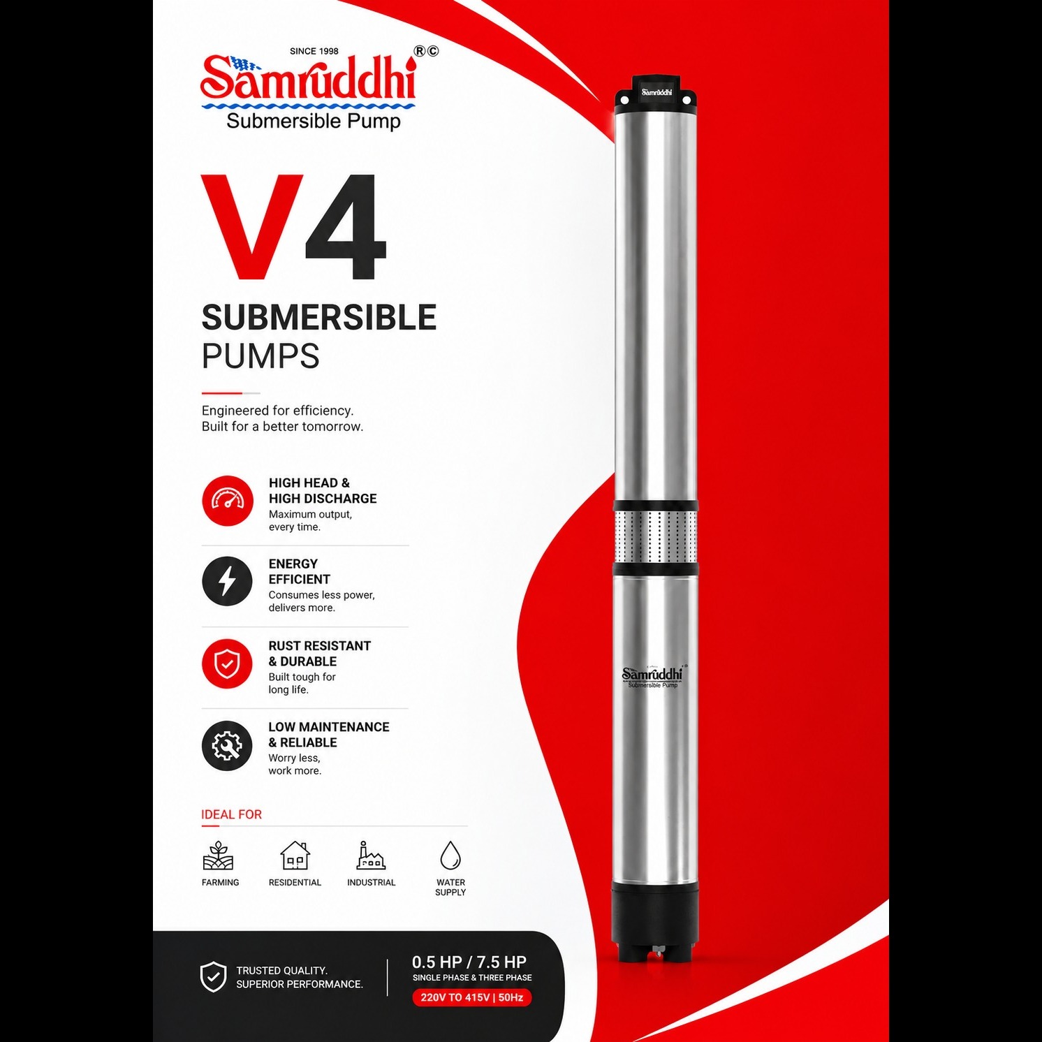 V4 10 HP 30 Stage agriculture pump set Deesa Banaskantha top