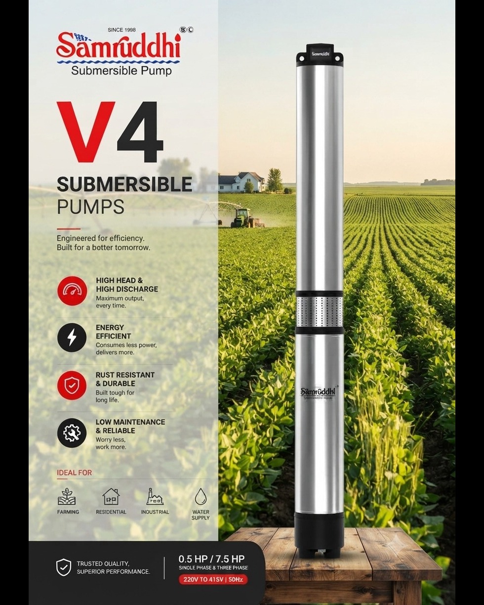 V4 1.5 HP 15 Stage borewell pump price Godhra Panchmahal best