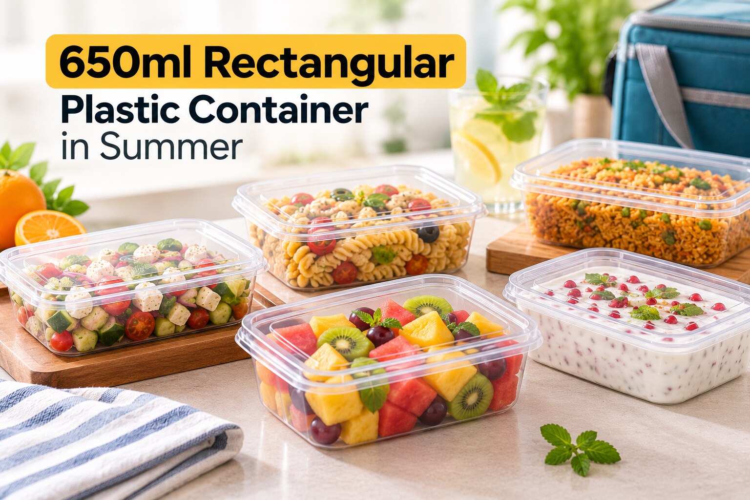 Which Foods Suit a 650ml Rectangular Plastic Container in Summer