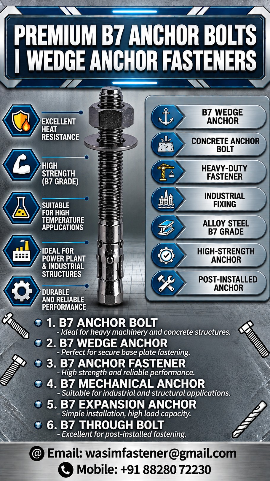 B7 Anchor Bolts Manufacturer & Supplier in India Anchor bolt Anchor Fasteners