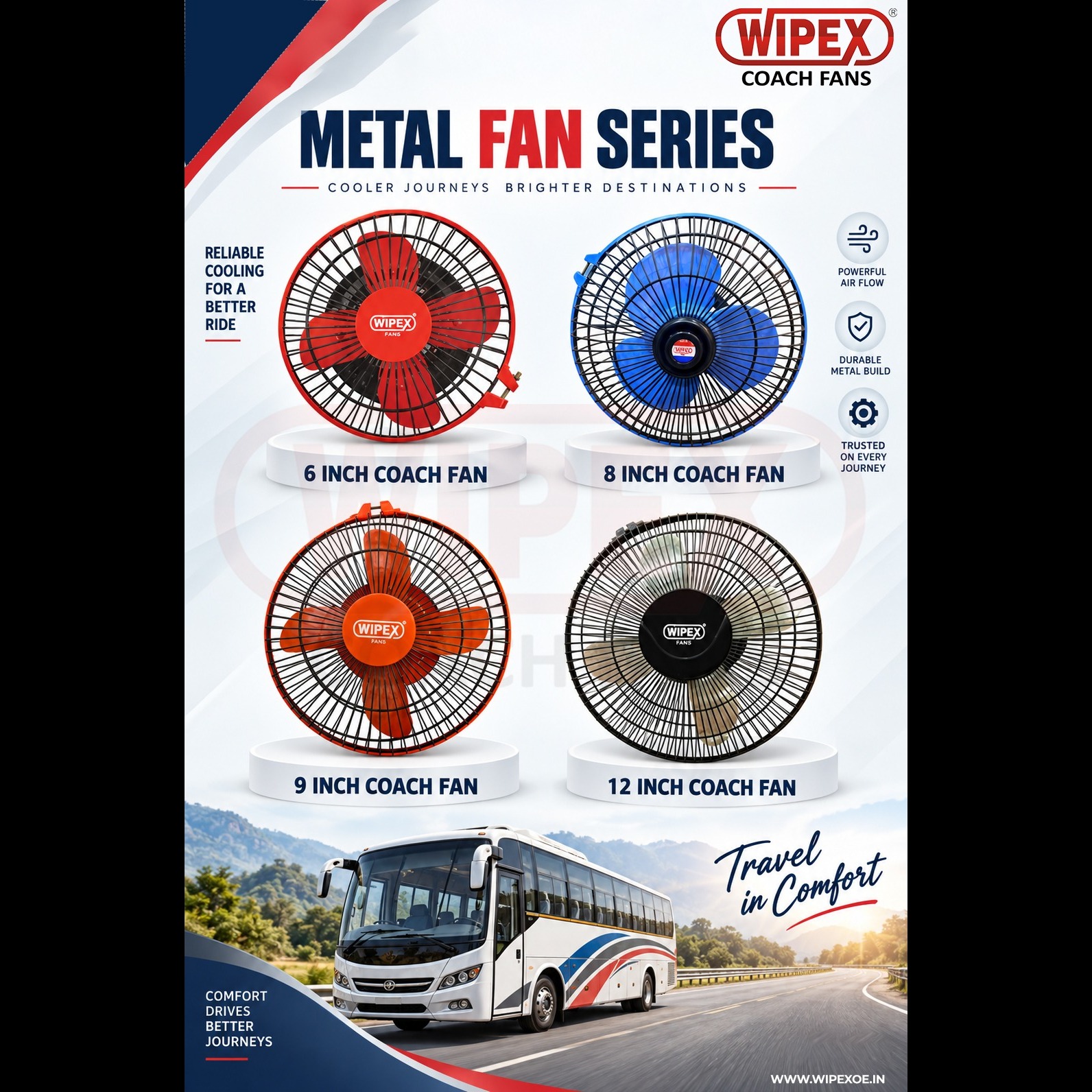 Bus Cabin Cooling Fan Manufacturer in Delhi | WIPEX