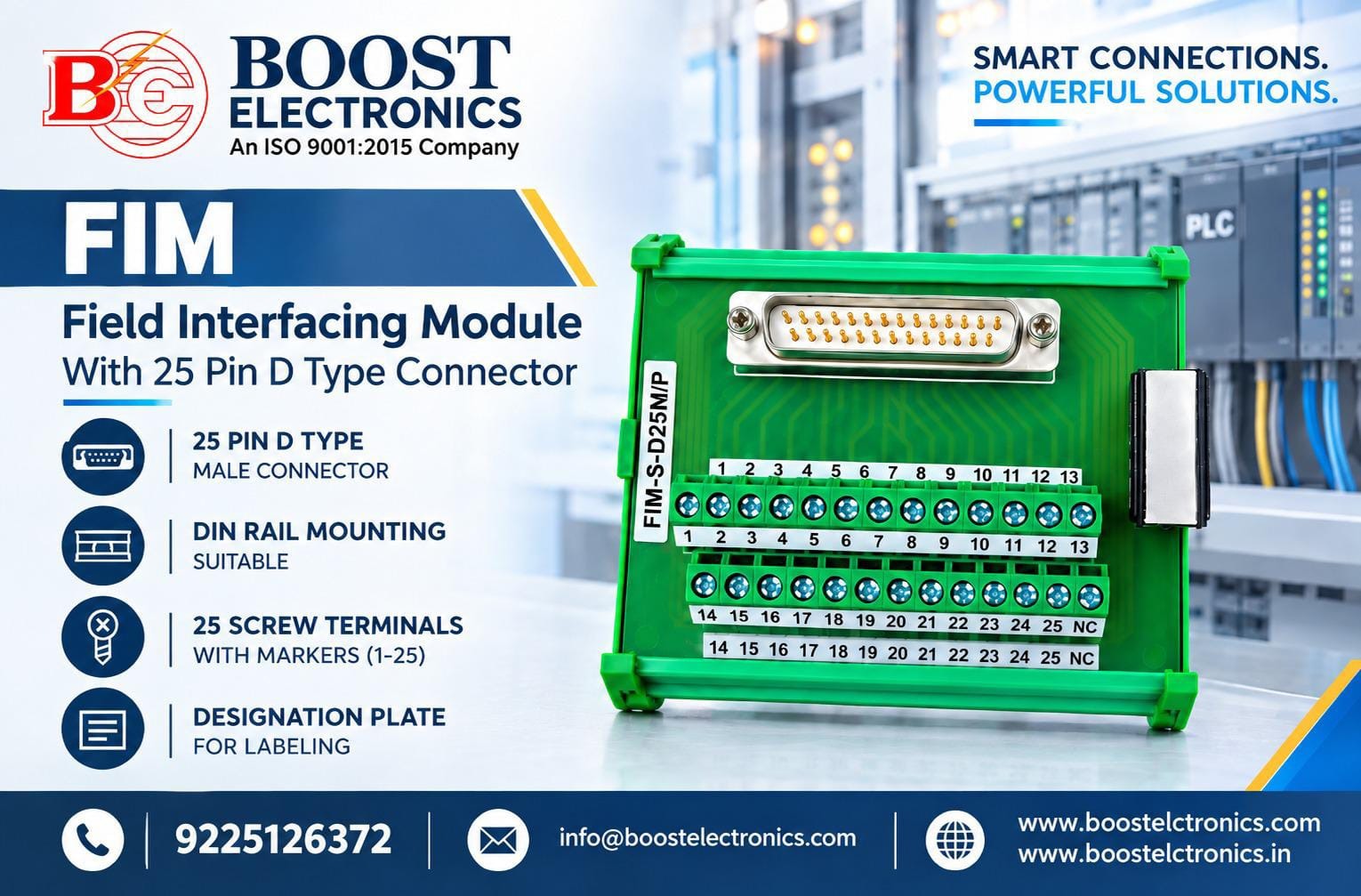 FIM D TYPE 25 PIN MALE CONNECTOR
"Built for industrial automation, PLC/RIO systems, control panels, ...