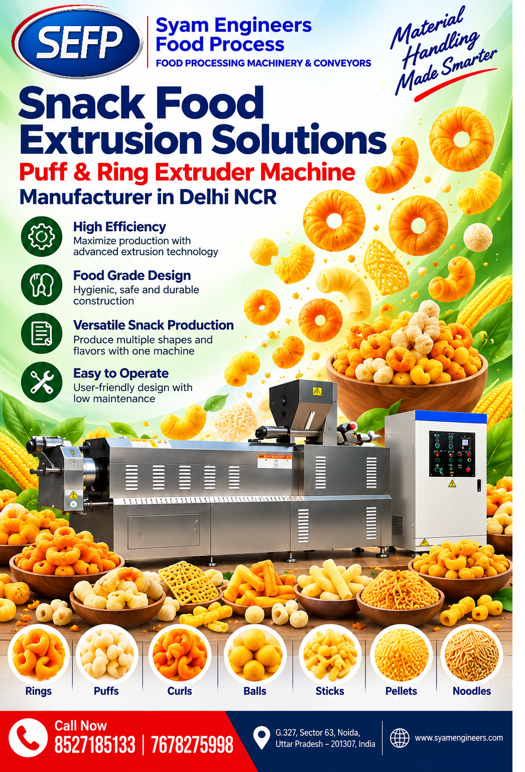 Puff and Ring Extruder Machine Manufacturer in Noida | SEFP