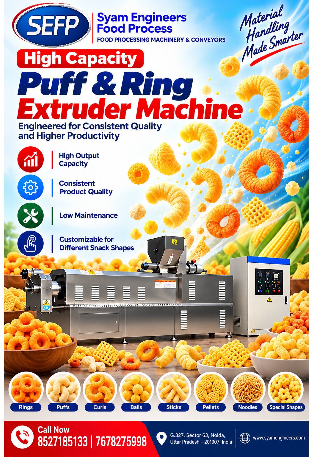 Puff and Ring Extruder Machine