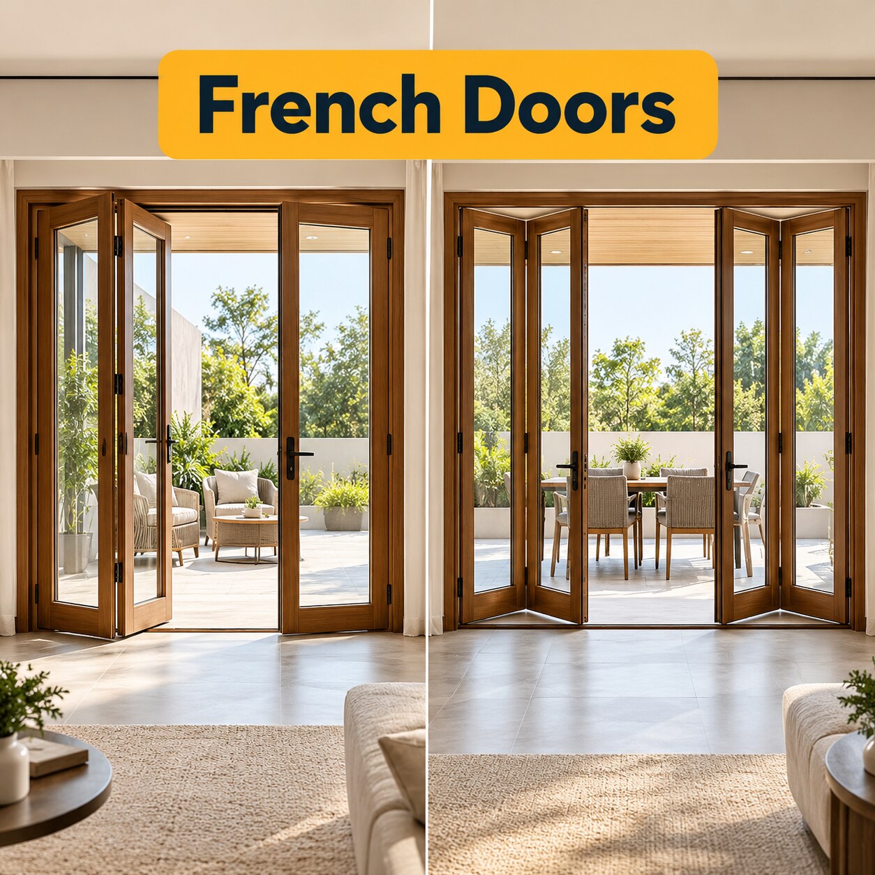 Three Leaf or Four Leaf French Doors for Nashik Homes