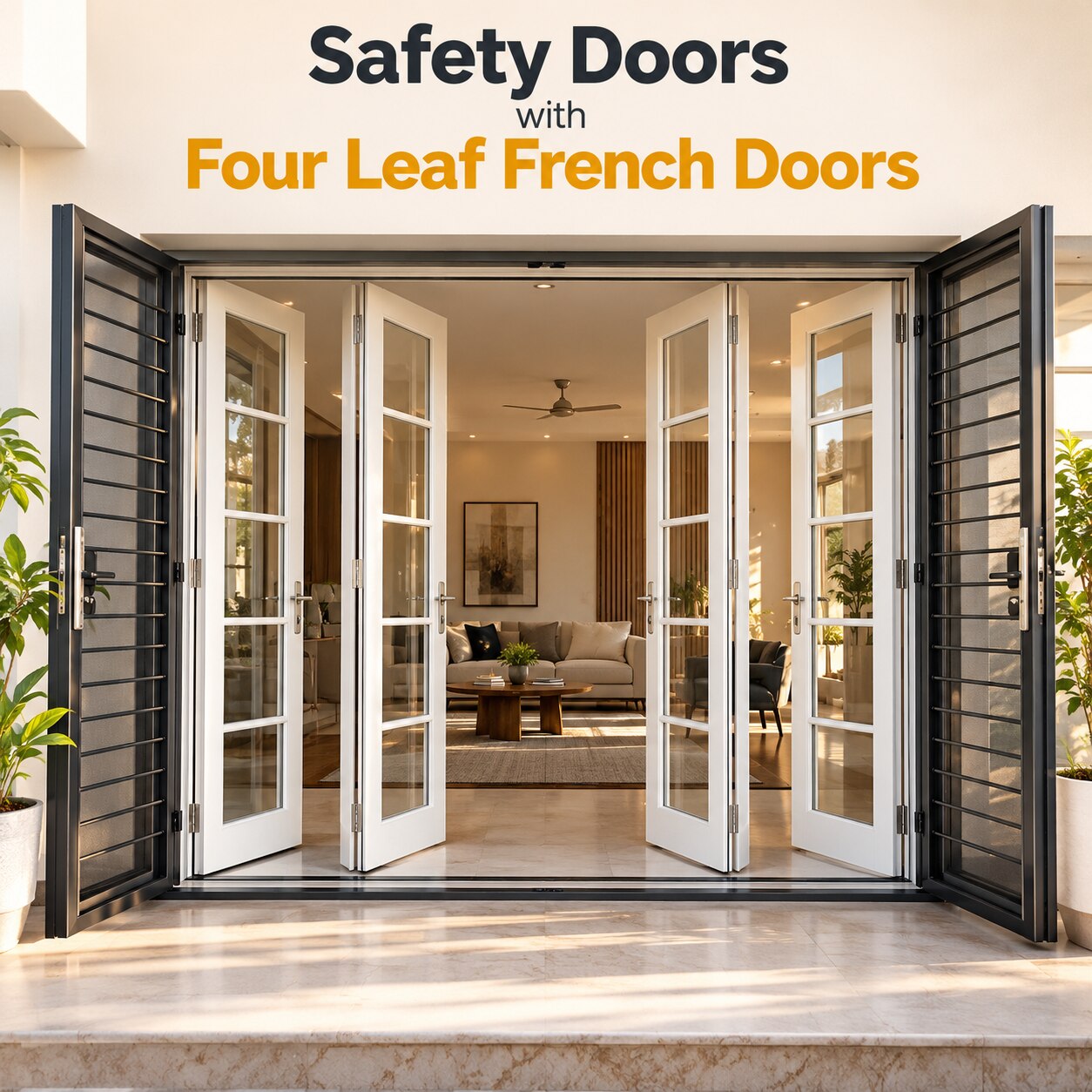 How Safety Doors Work with Four Leaf French Doors in Nashik