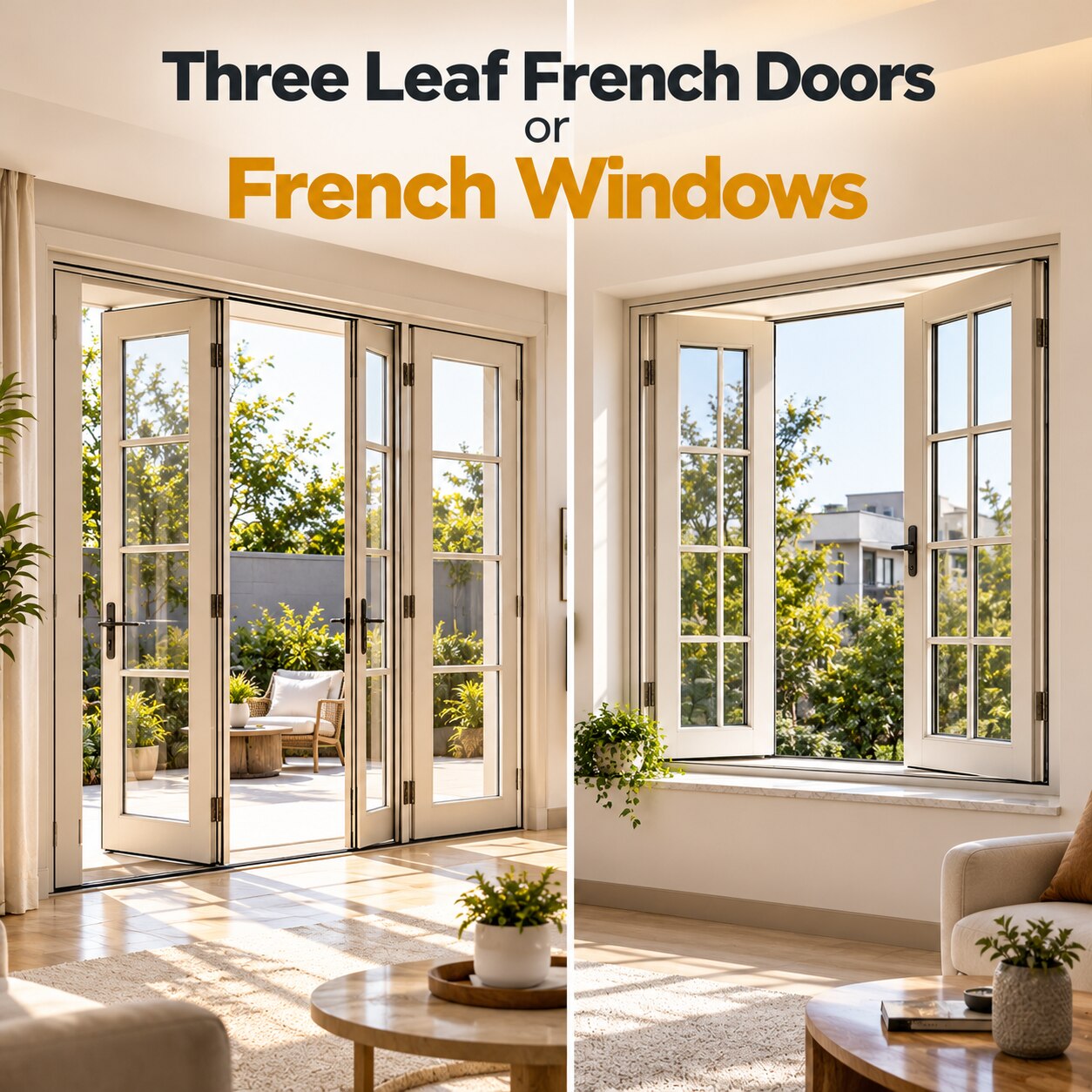 Three Leaf French Doors or French Windows for Nashik Design Plans