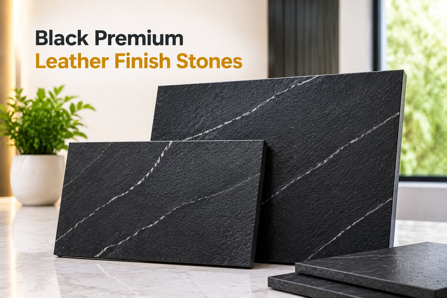 Black Premium Leather Finish Stones for Colour Problems